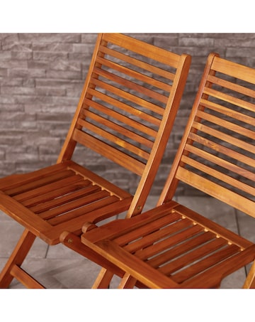 Charles Bentley Pair of FSC Wooden Foldable Chairs