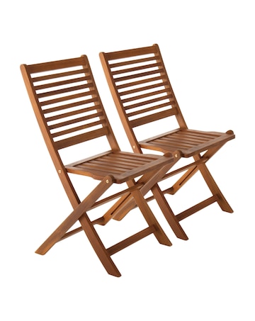 Charles Bentley Pair of FSC Wooden Foldable Chairs