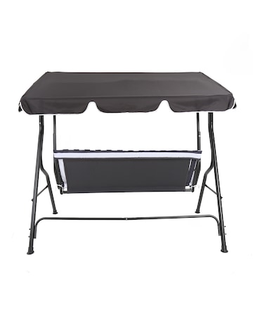 Charles Bentley 2 Seater Garden Swing Seat / Hammock - Grey Stripe