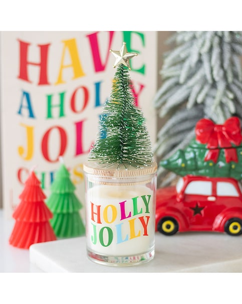 New In - Holly Jolly Pine & Fir Glass Candle