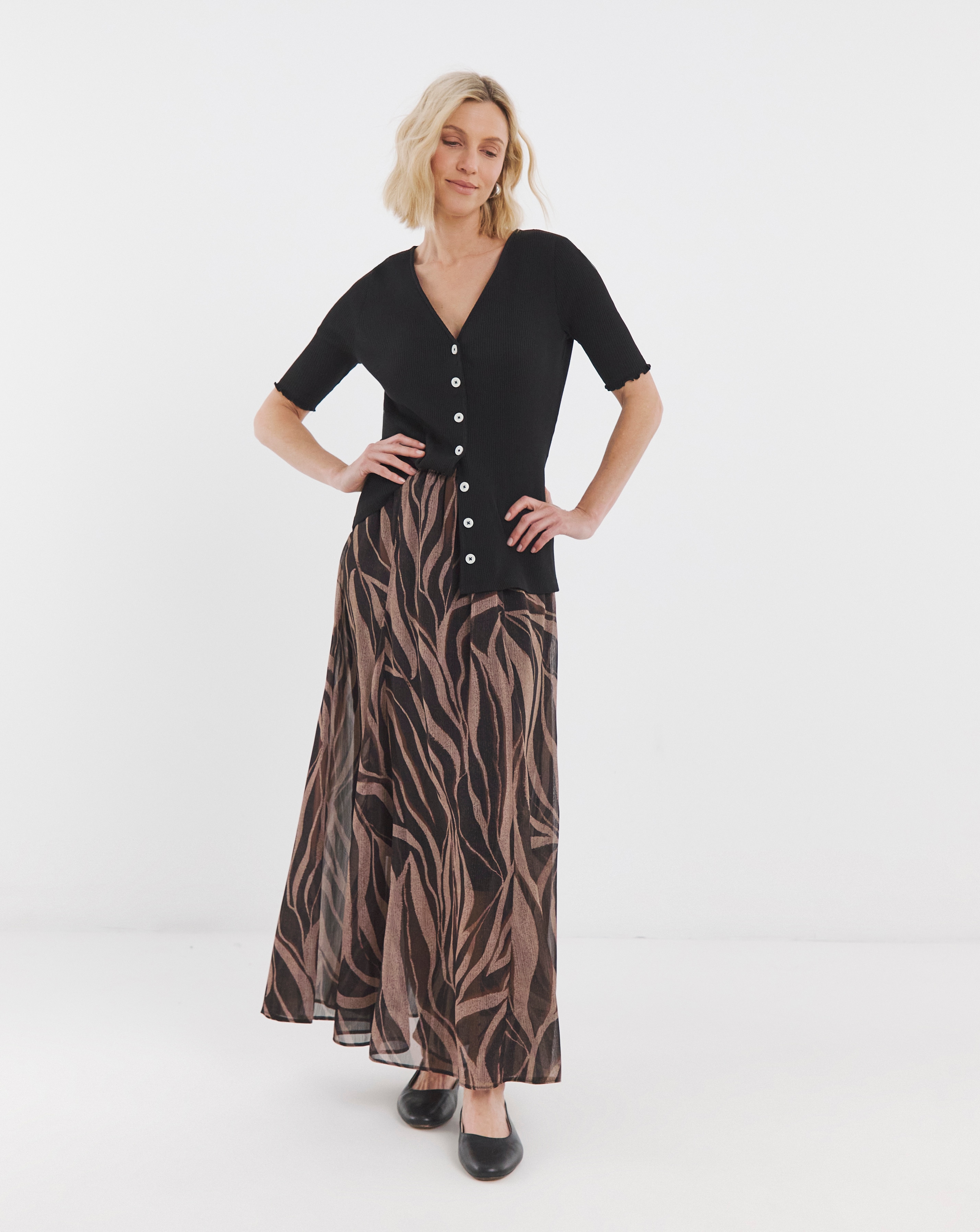 Chiffon Godet Maxi Skirt