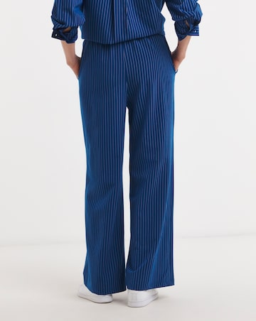Stripe Drawstring Wide Leg Trouser