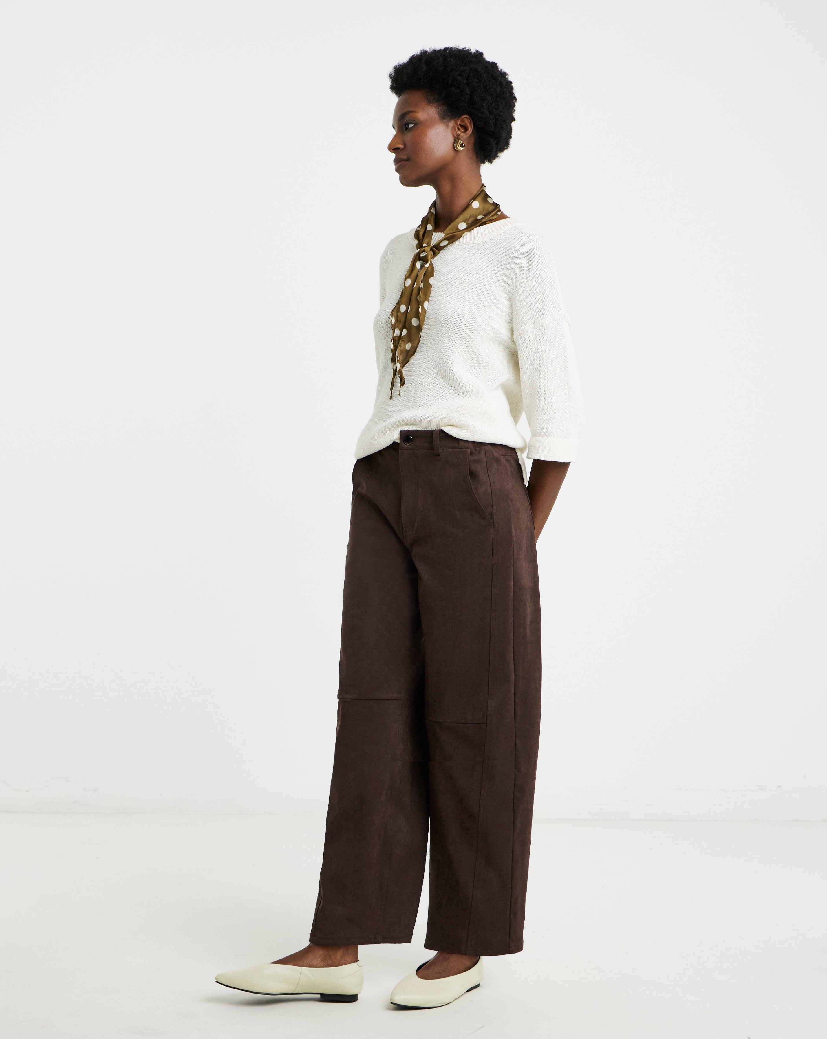 New In - Suedette Barrel Trouser