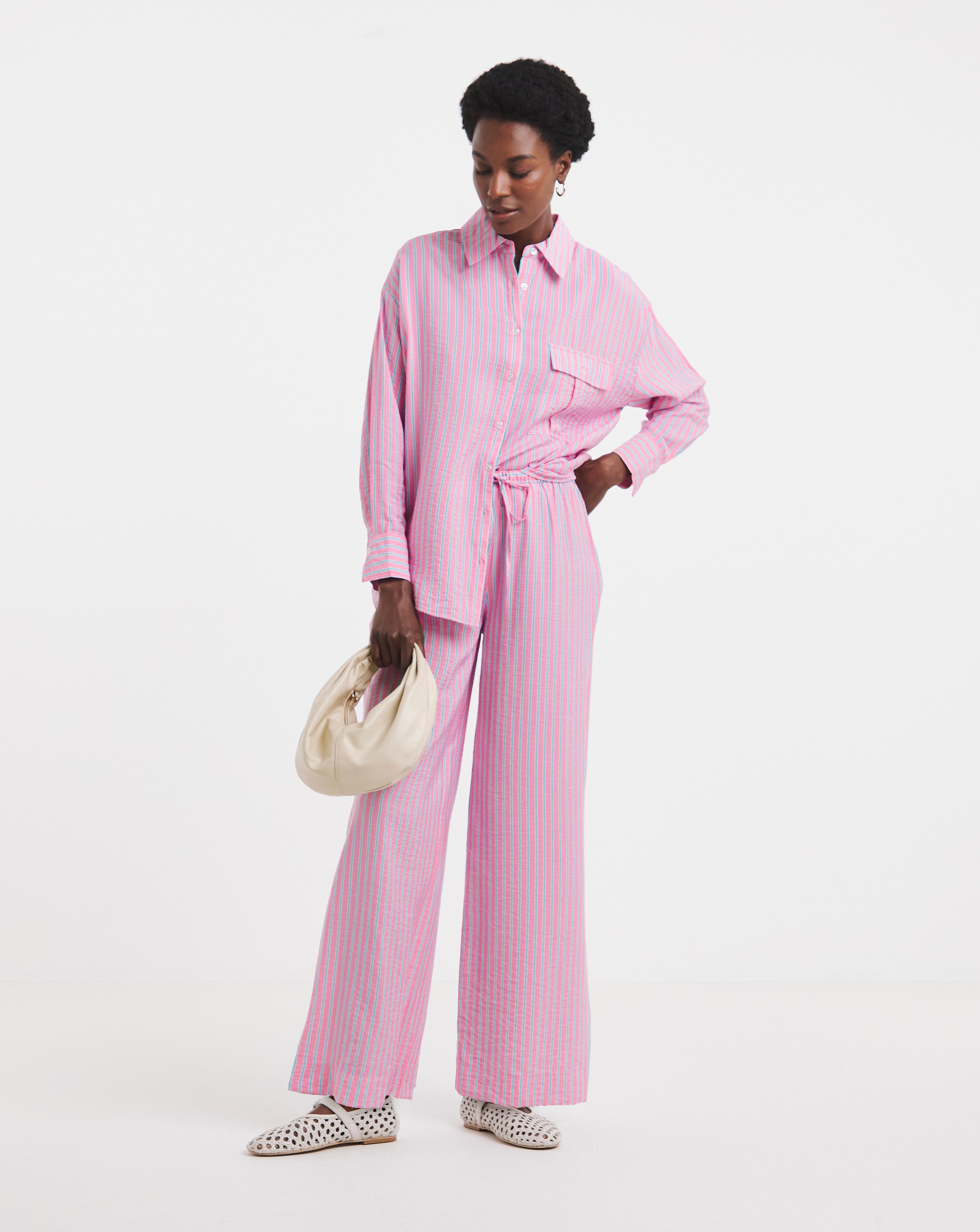 New In - Stripe Wide Leg Trouser
