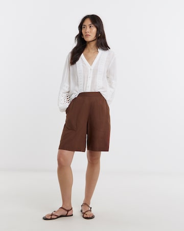 Chocolate Linen Mix Short