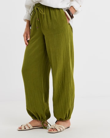Cotton Cheesecloth Balloon Trousers