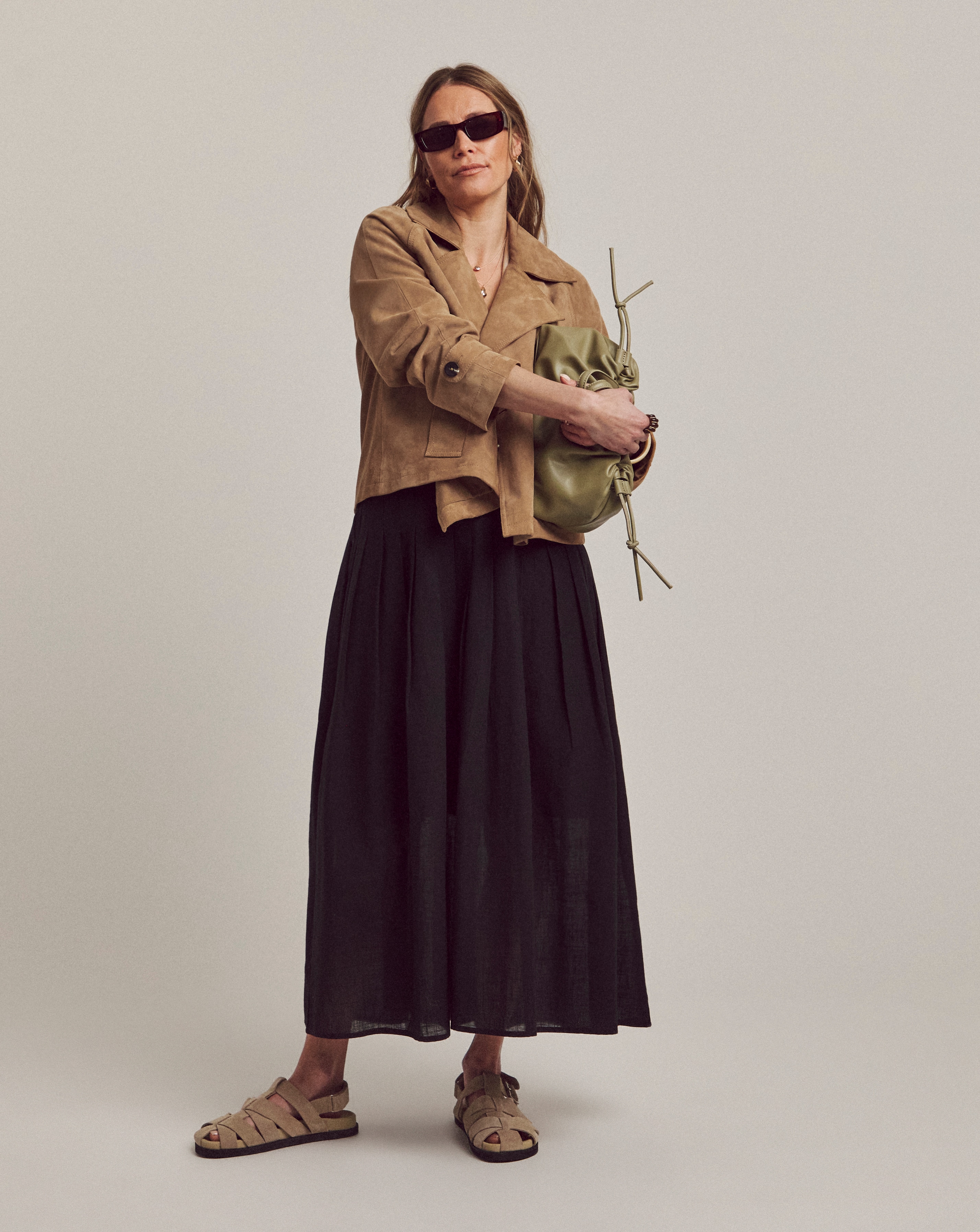 Anthology Pleat Tuck Midi Skirt