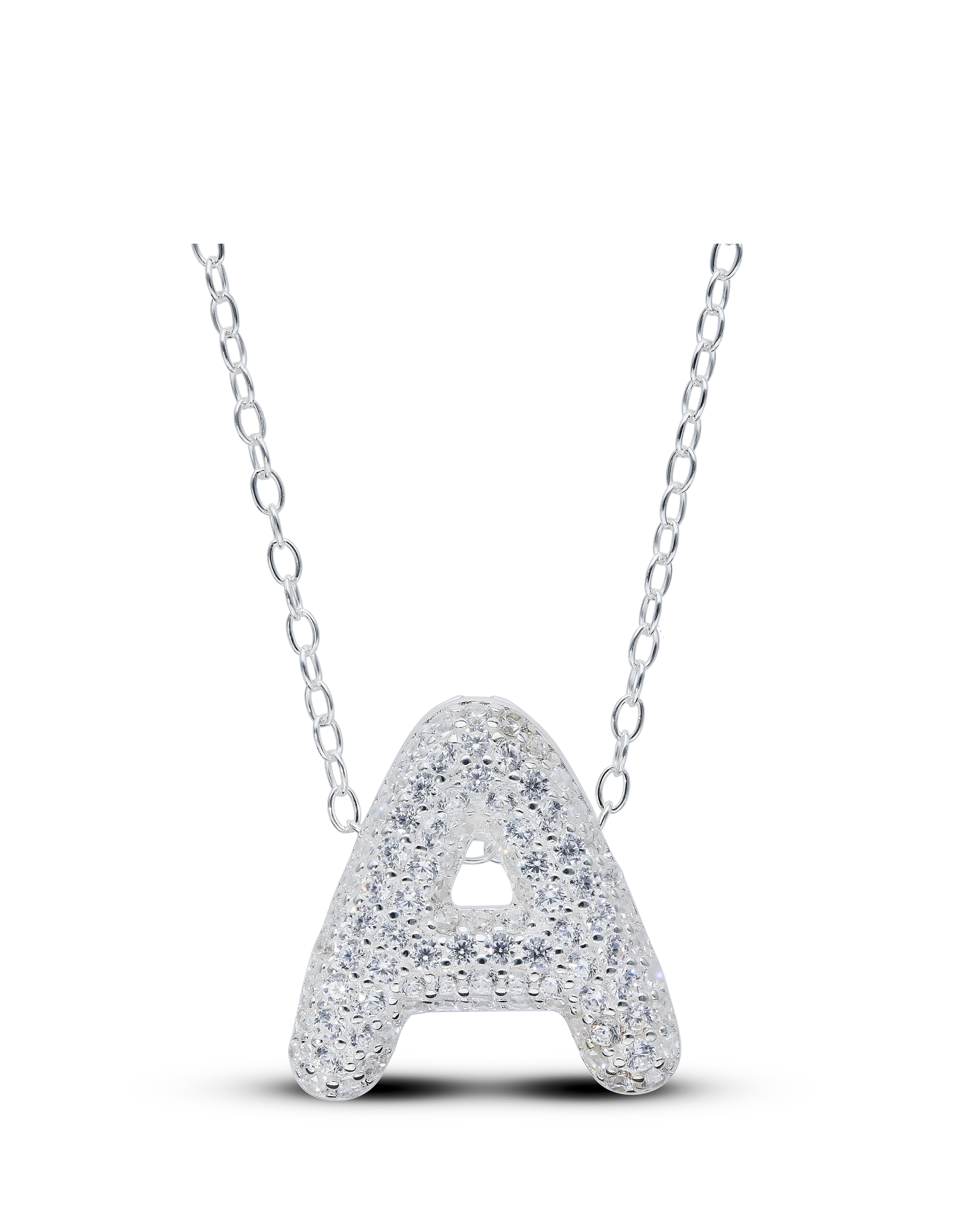 Sterling Silver 15mm Initial Necklace