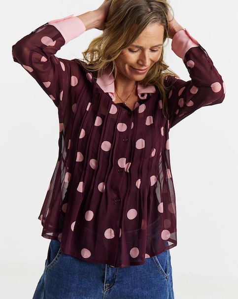 New In - Georgette Pintuck Shirt