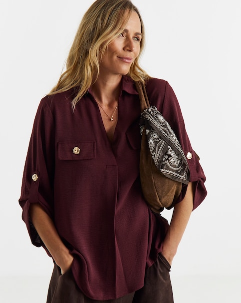 New In - Burgundy Utility Popover Top