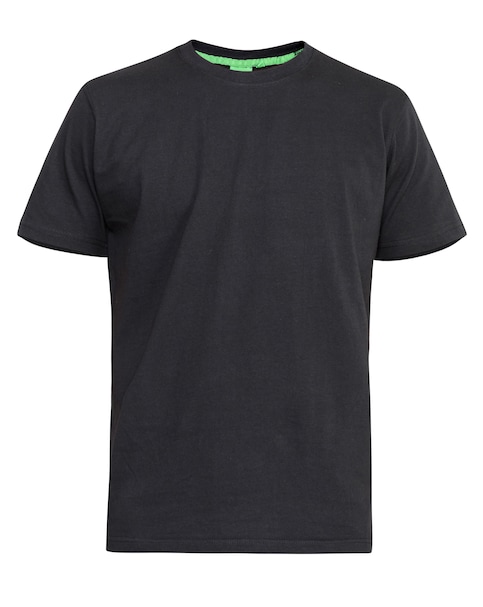 D555 Big & Tall Flyers Premium Weight Combed Cotton Crew Neck T-Shirt - Black