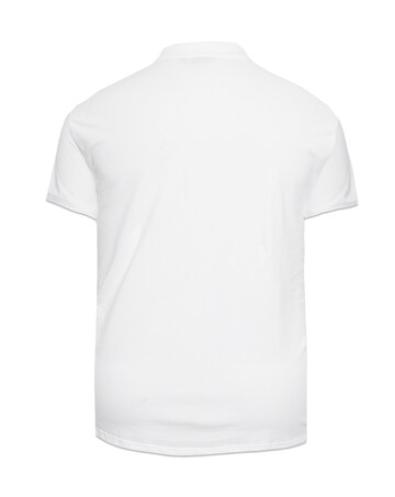 D555 Big & Tall Grant Fully Combed Pique Polo Shirt with Pocket - White