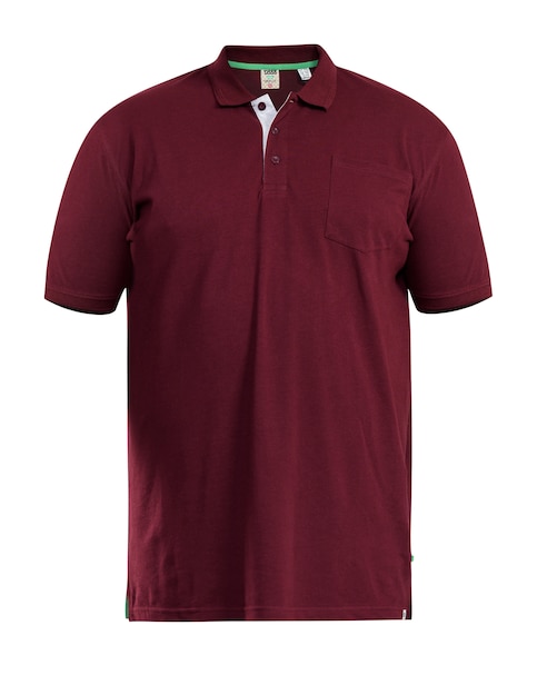 D555 Big & Tall Grant Fully Combed Pique Polo Shirt with Pocket - Maroon