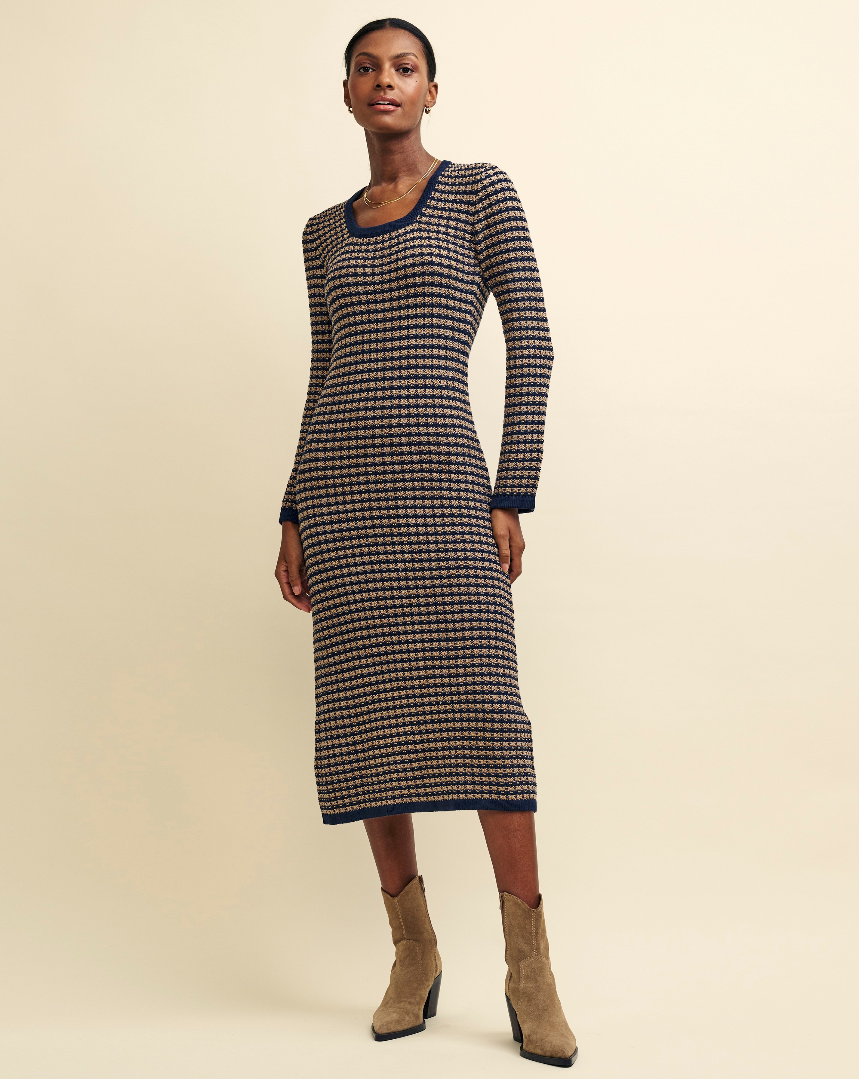 Nobody's Child Textured Midi Dress