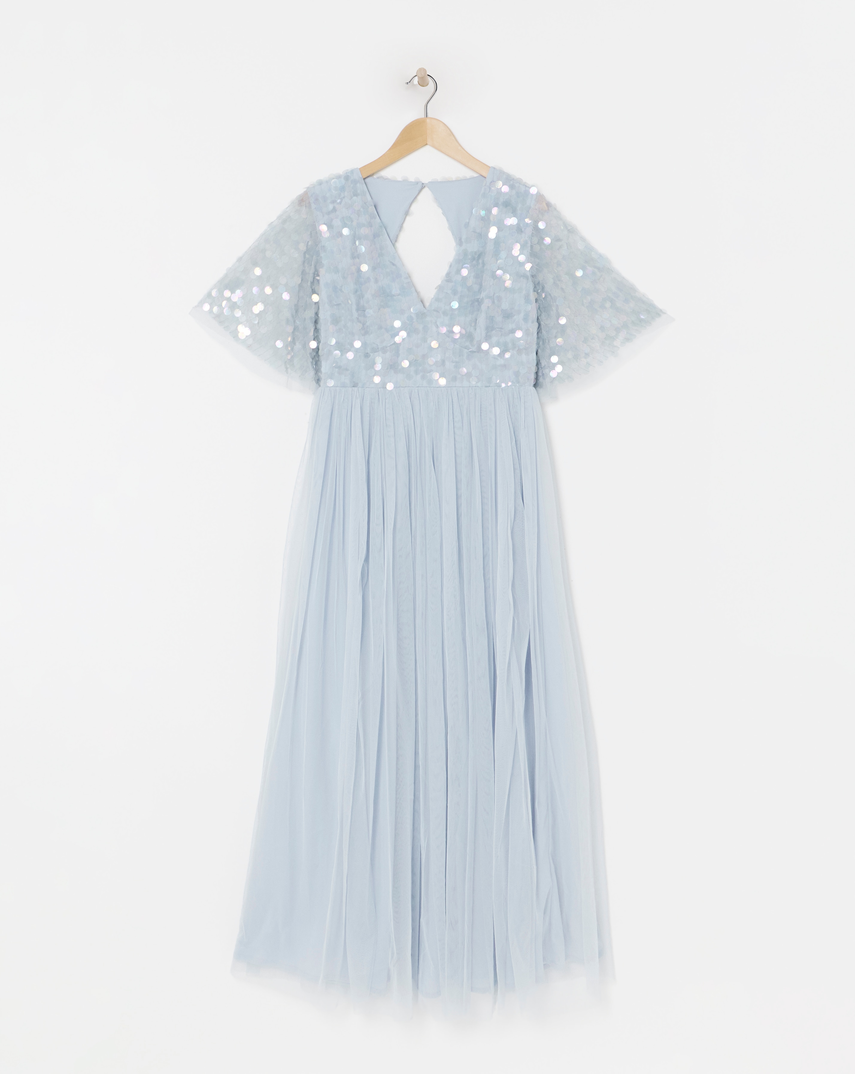 Maya Curve Disc Sequin Maxi Dress