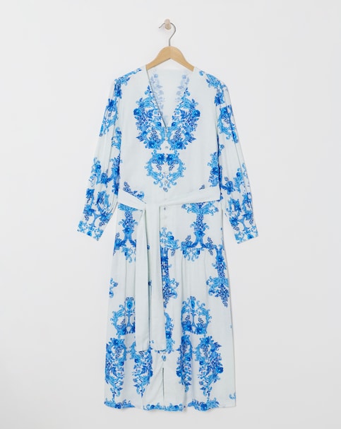 Raishma Studio Floral Print V-Neck Midi Dress