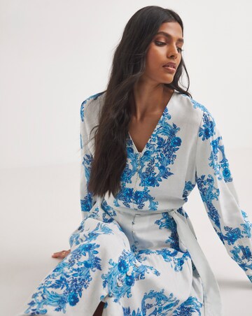 Raishma Studio Floral Print V-Neck Midi Dress