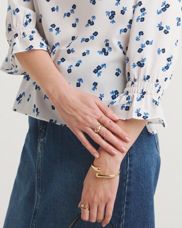 French Connection Betsy Crepe 3/4 Sleeve Top