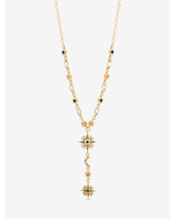 Mood Gold Plated Multi Coloured Fine Celestial Y Necklace