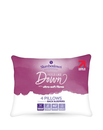 Slumberdown Feels Like Down Medium Support 4 Pack Pillows