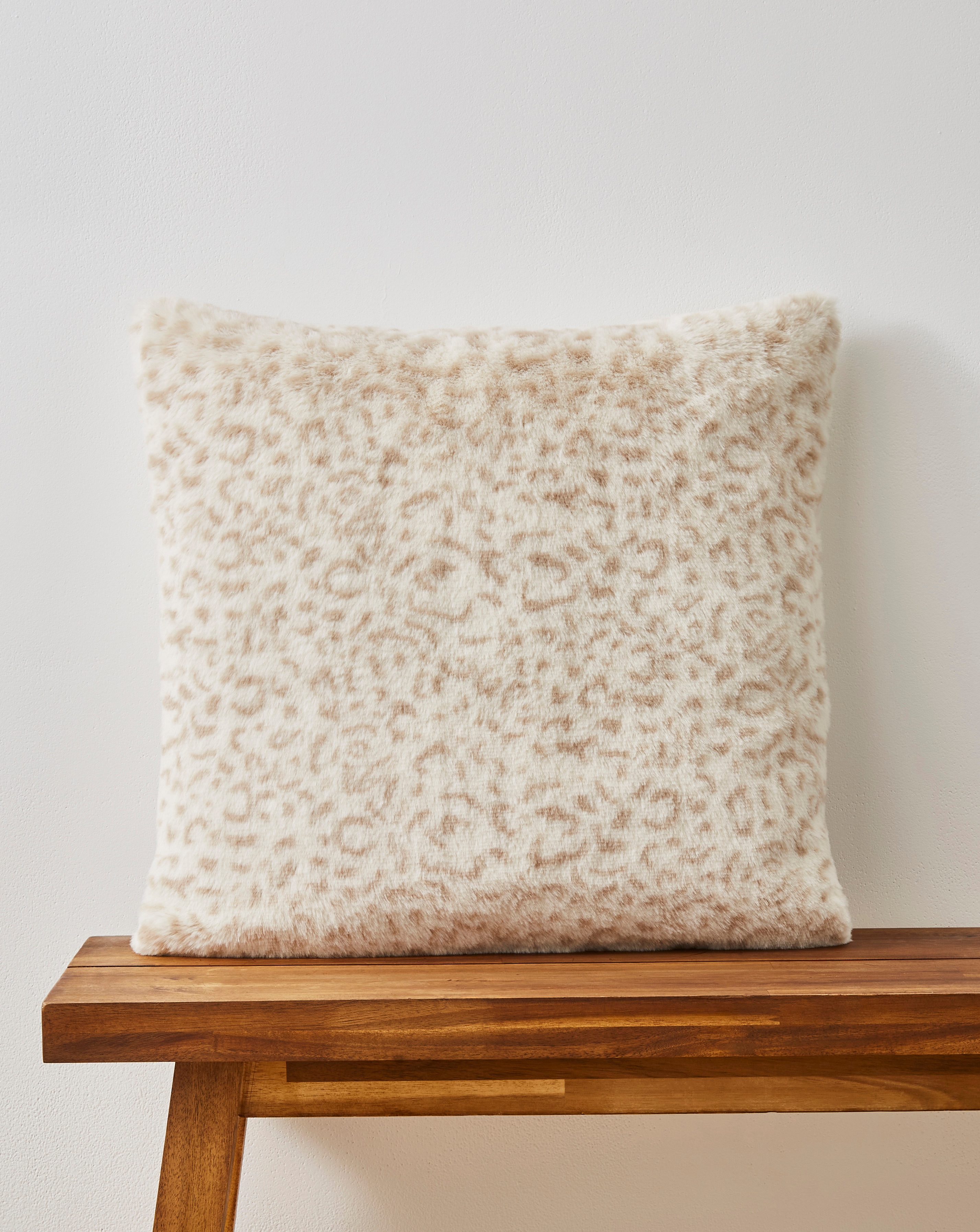 Leopard Printed Faux Fur Cushion