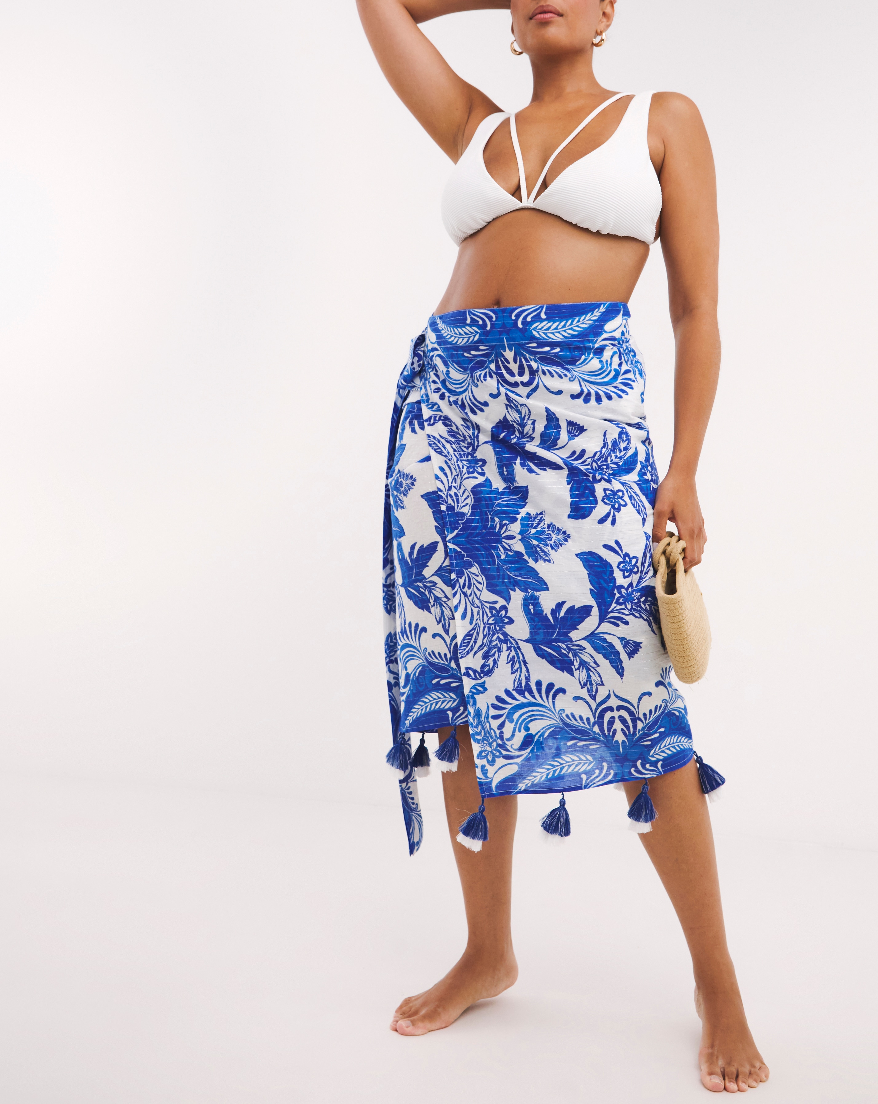 Border Print Pom Sarong