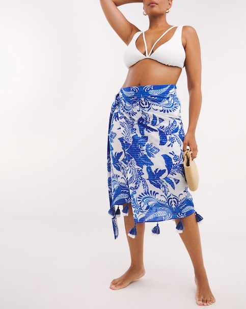 Border Print Pom Sarong