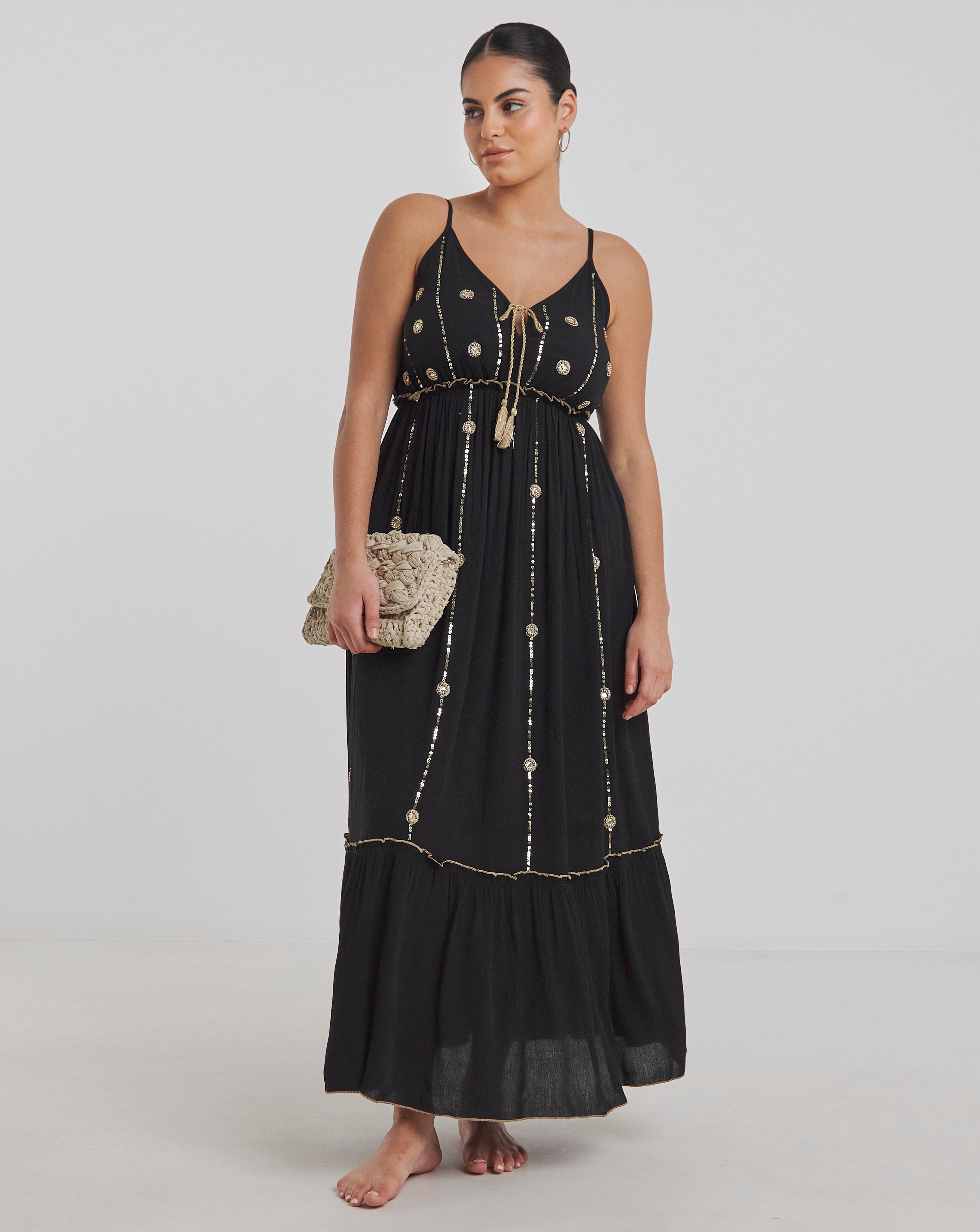 Simply Be Mirror Trims Maxi Beach Dress
