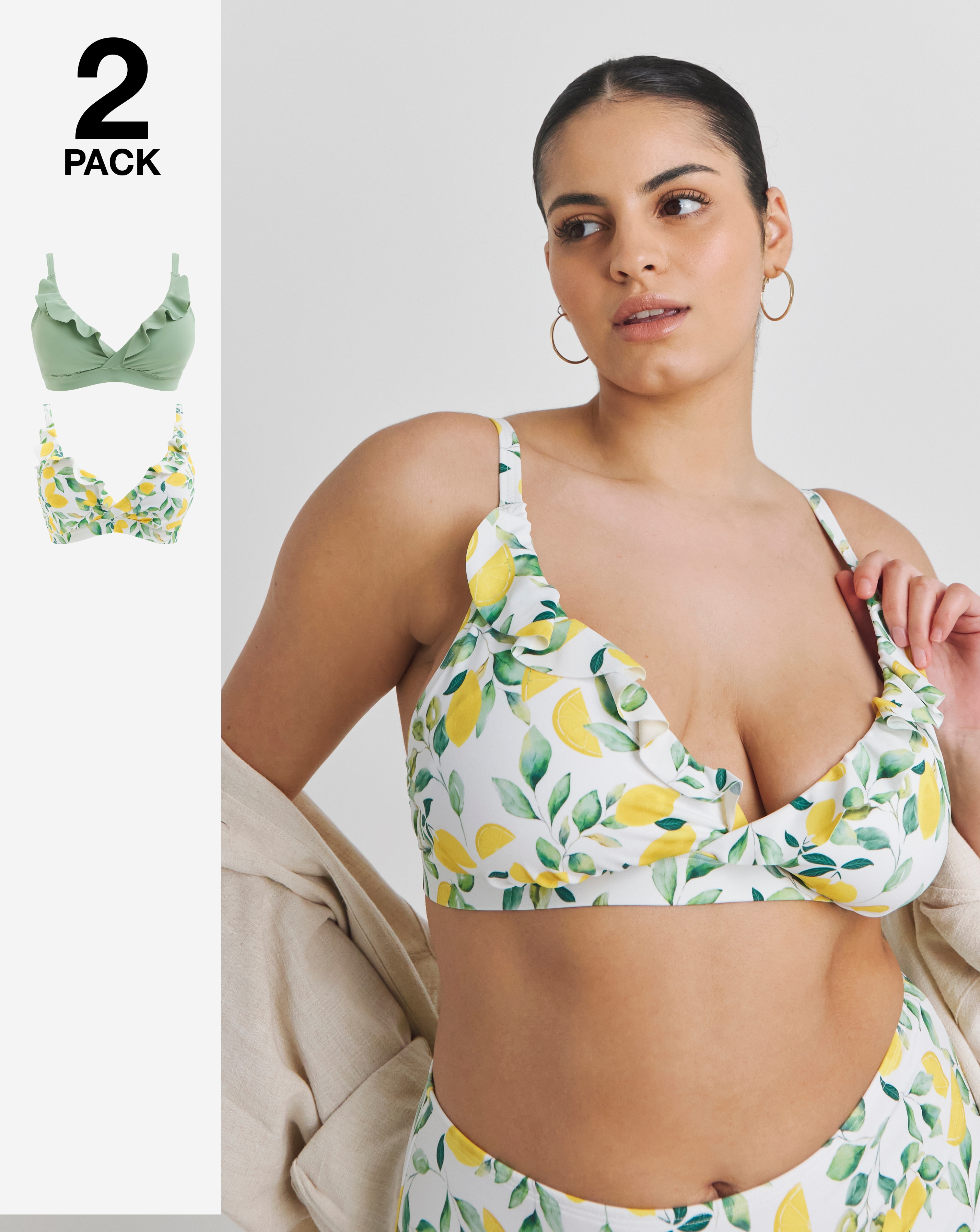 Value 2 Pack Plunge Bikini Tops