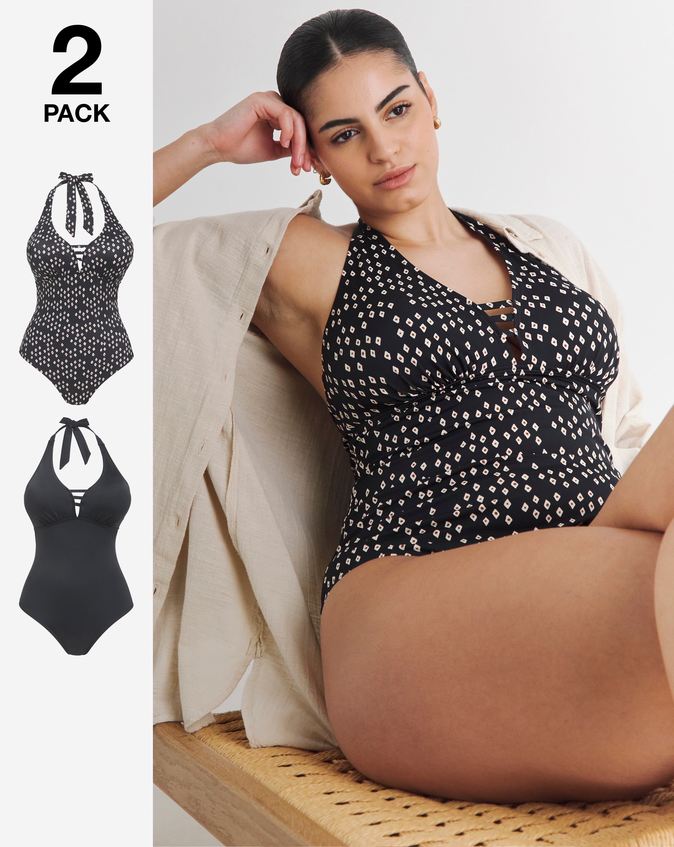 Value 2 Pack Halterneck Swimsuits