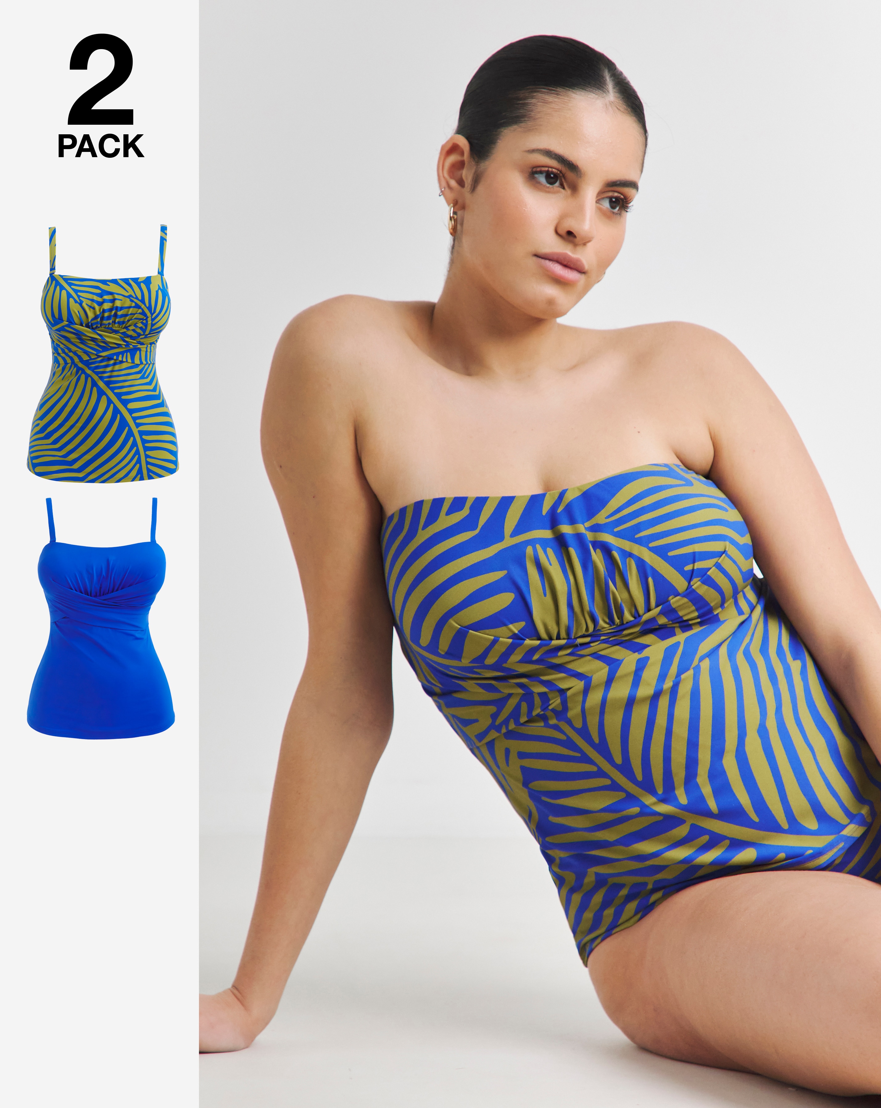 MAGISCULPT 2 Pack Bandeau Tankini Tops