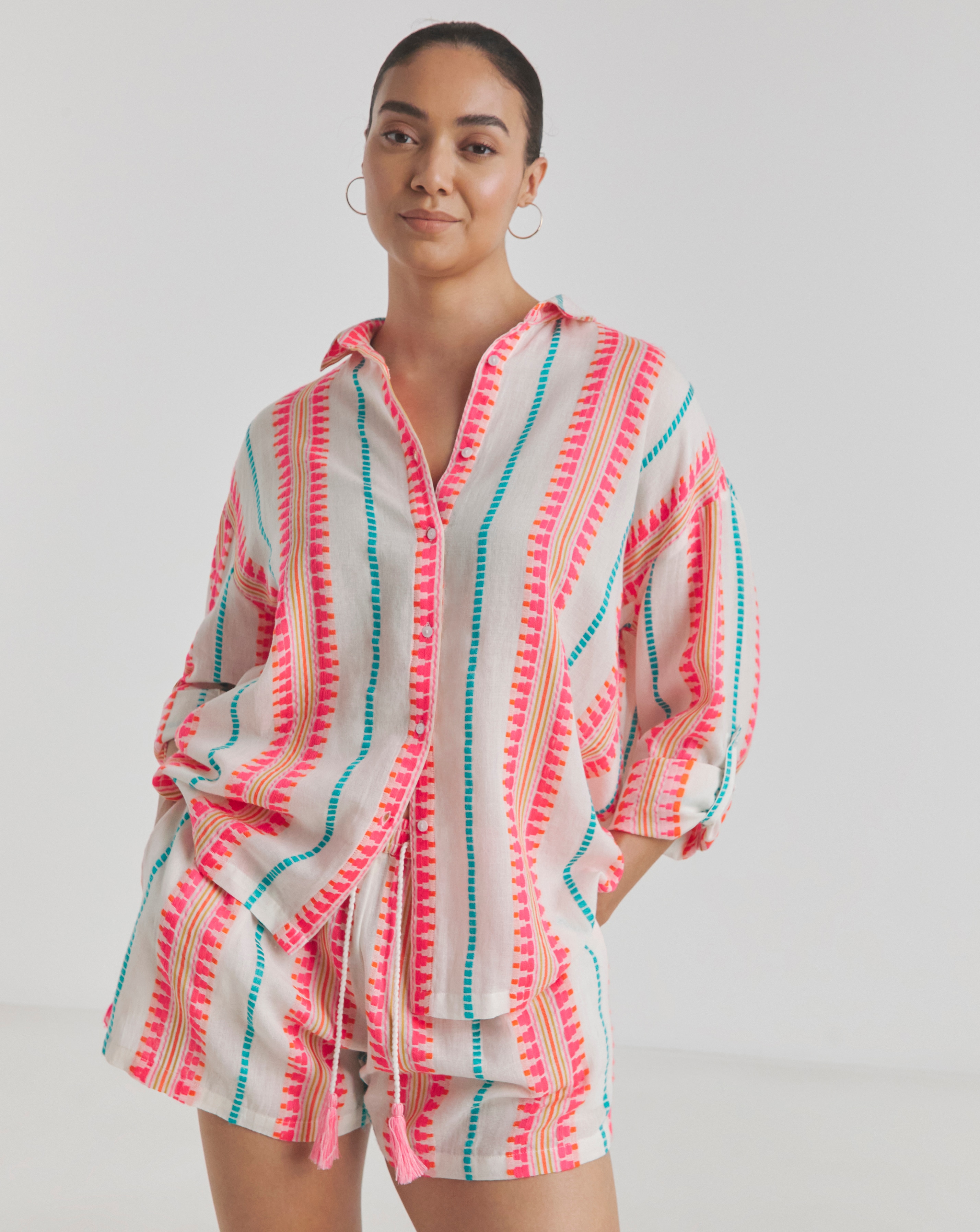 Beach to Jacquard Stripe Co ord