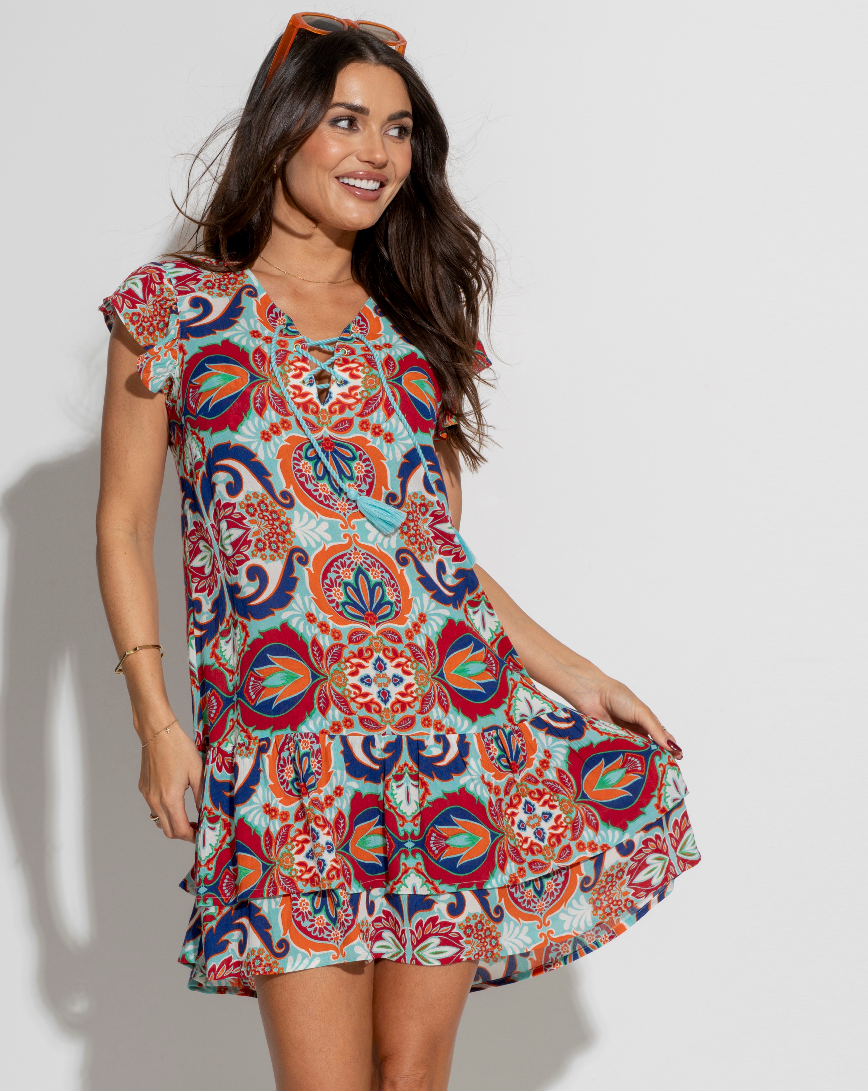 Gracie Crinkle Frill Swing Beach Dress