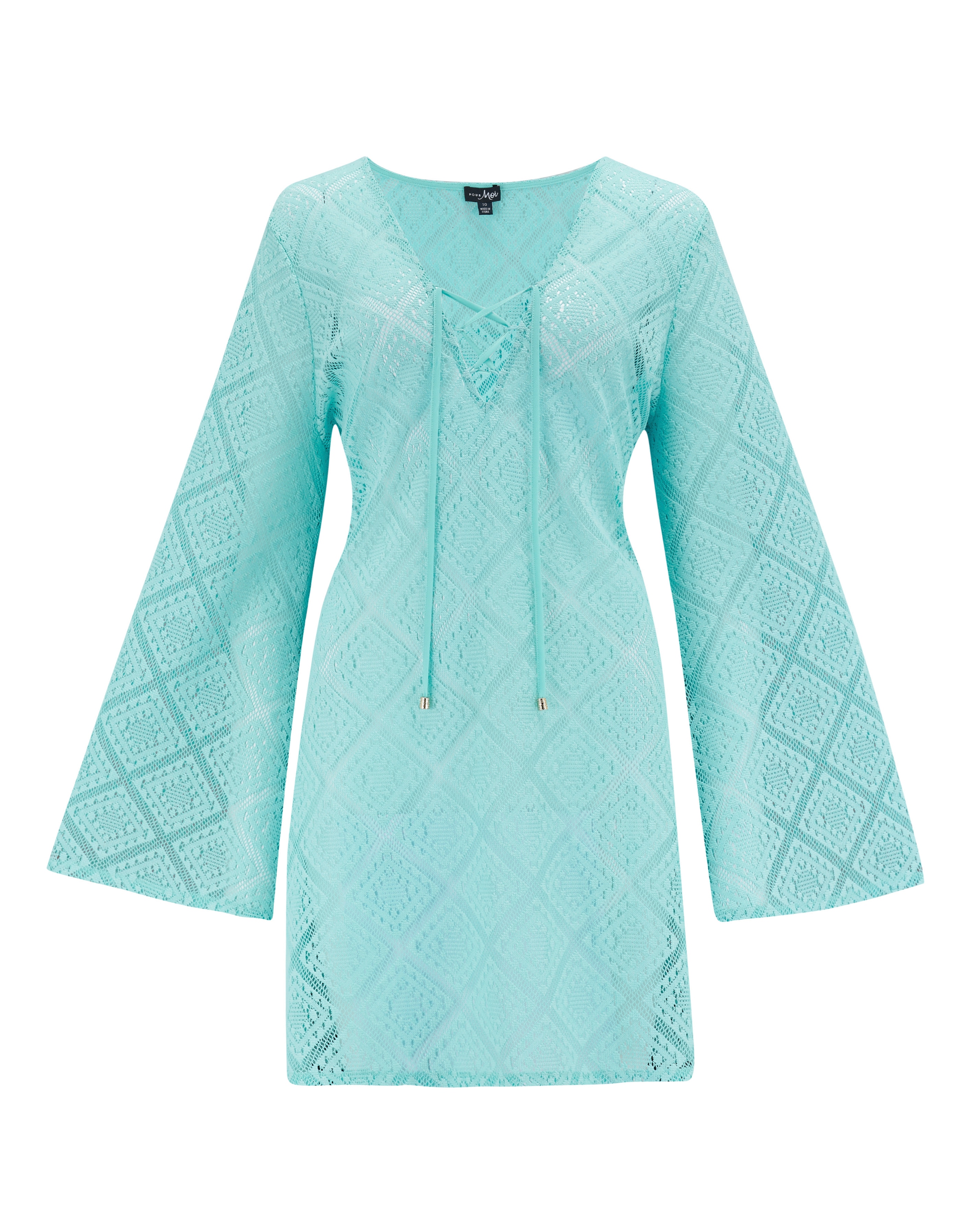 New In - Crochet Lace Long Sleeve Beach Cover Up