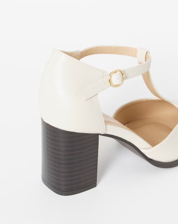 Cora Two Part T Bar Heeled Shoes - Extra Wide Fit (EEE)