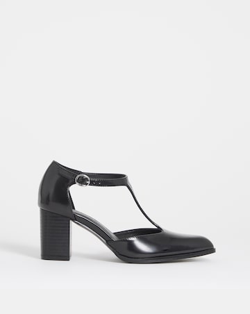 Cora Two Part T Bar Heeled Shoes - Extra Wide Fit (EEE)