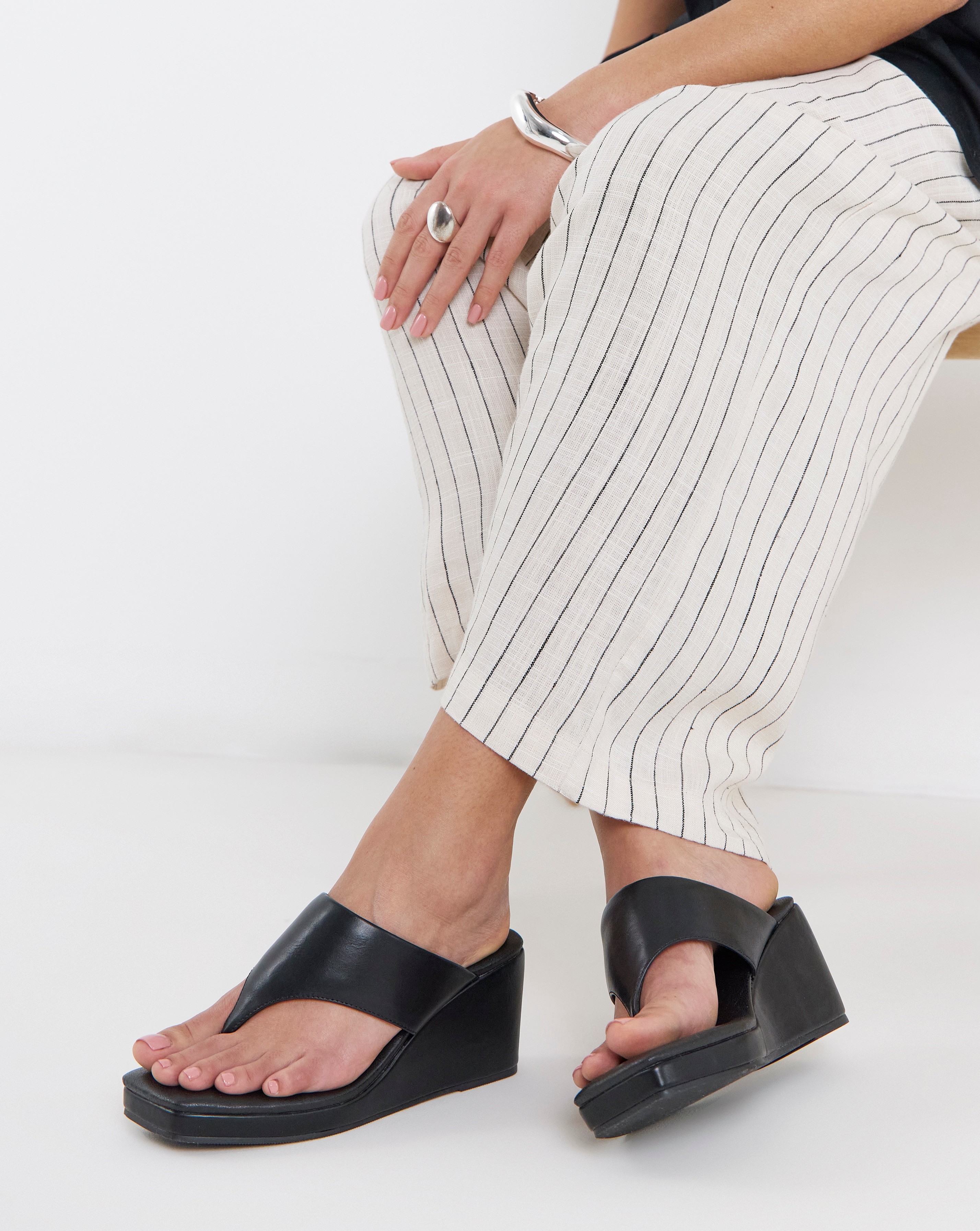 Wedged Toe Post Sandals Extra Wide Fit