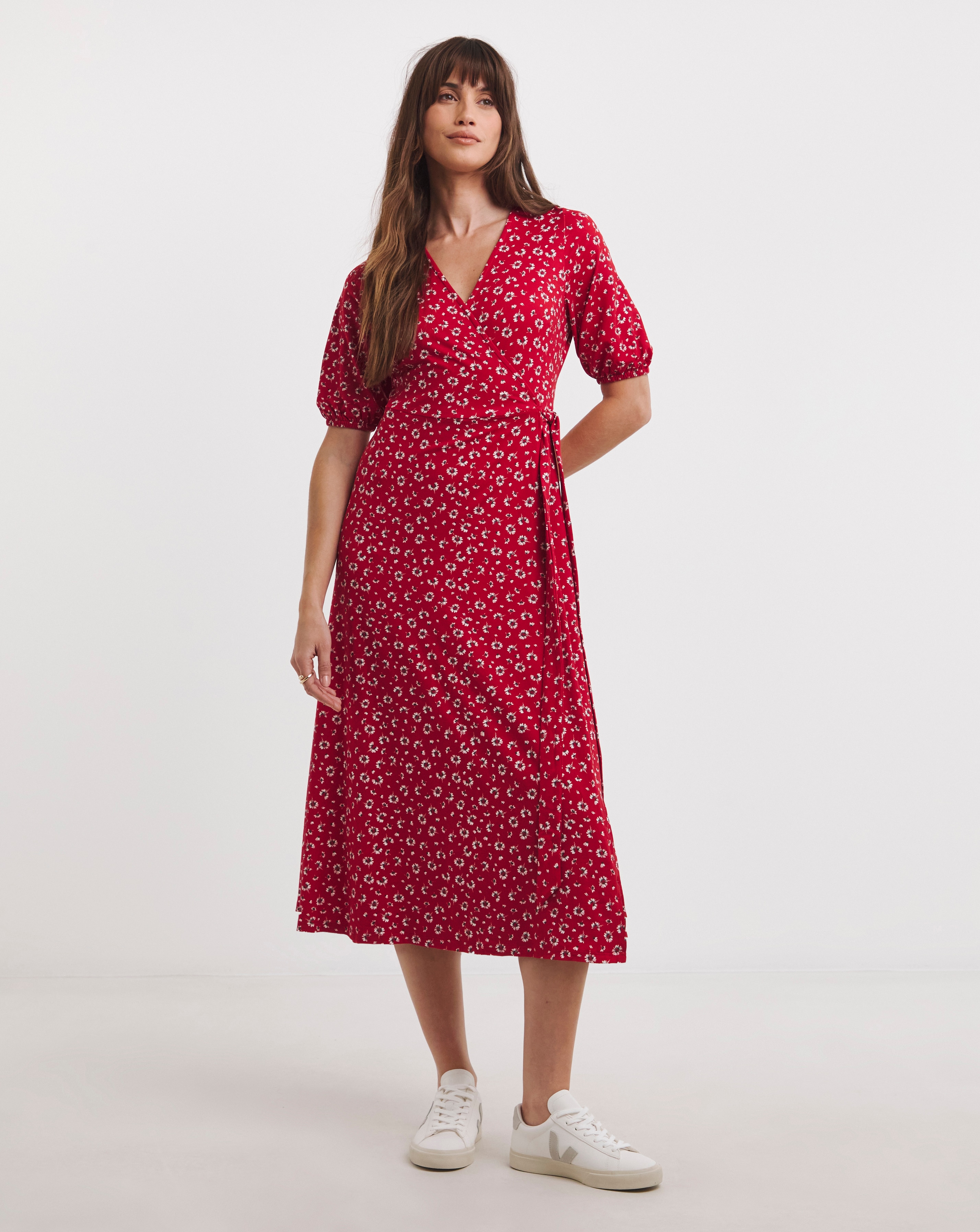Soft Touch Jersey Wrap Midi Dress