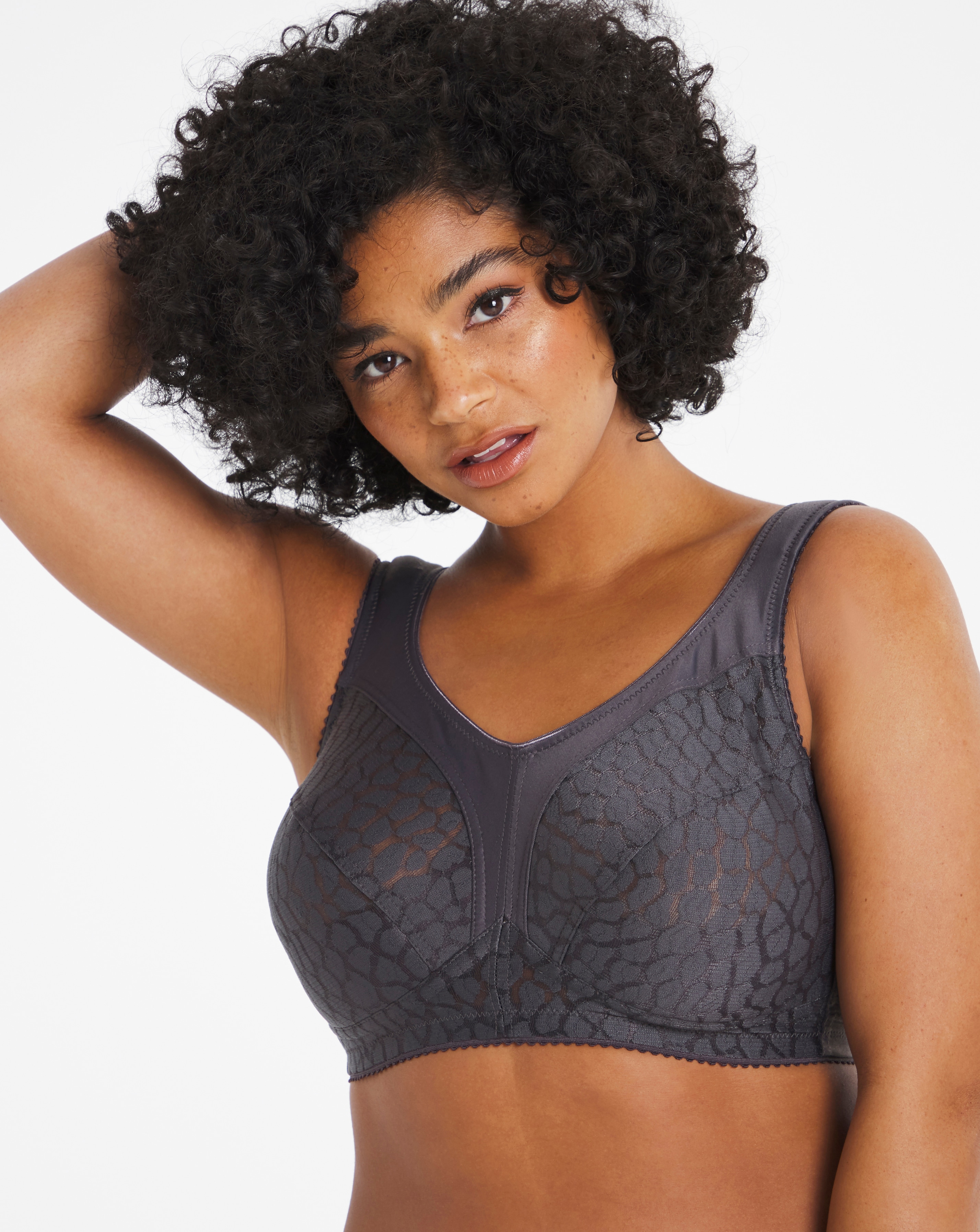 Miss Mary Jacquard Non Wired Bra Grey