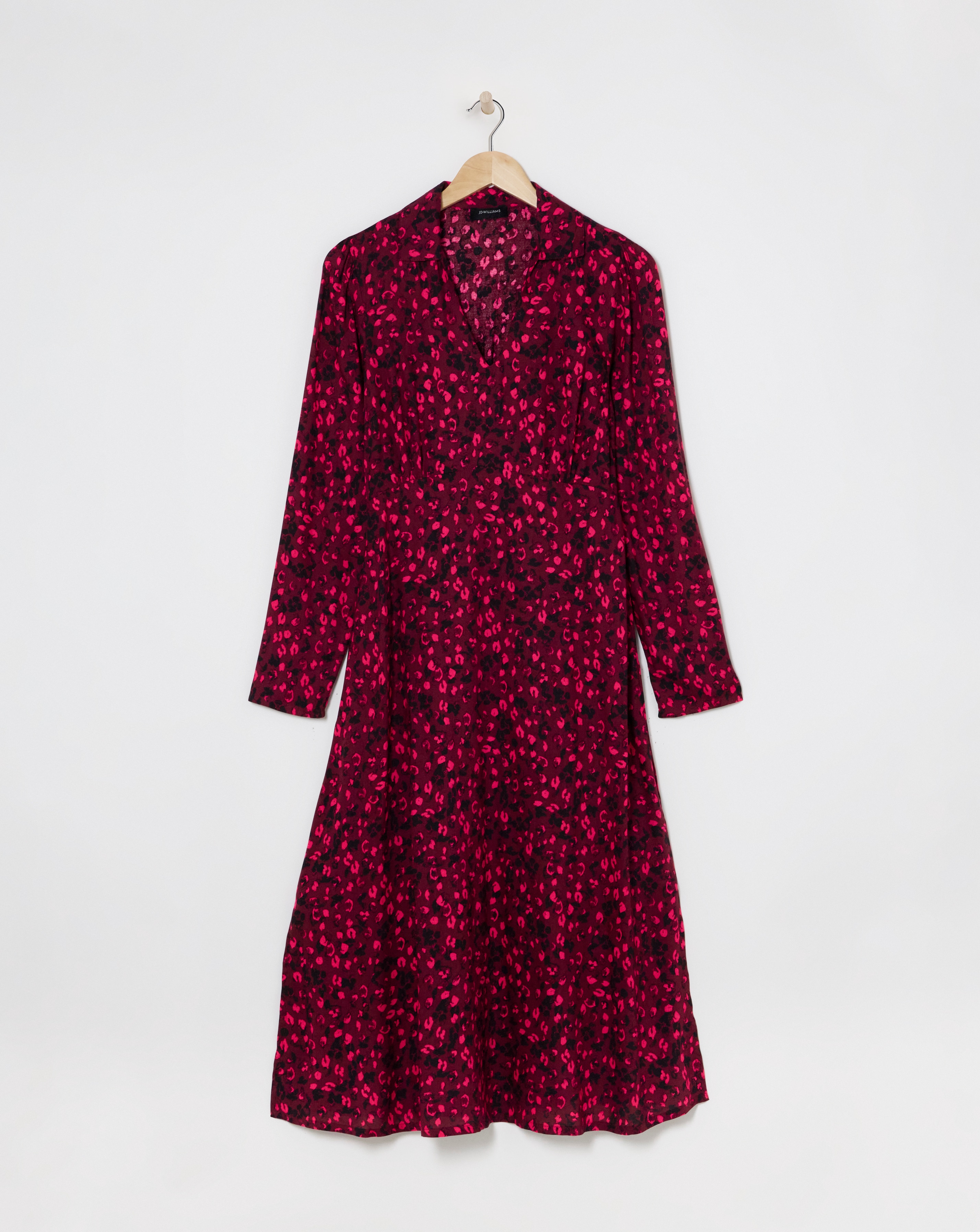 Viscose Midi Shirt Dress with Collar