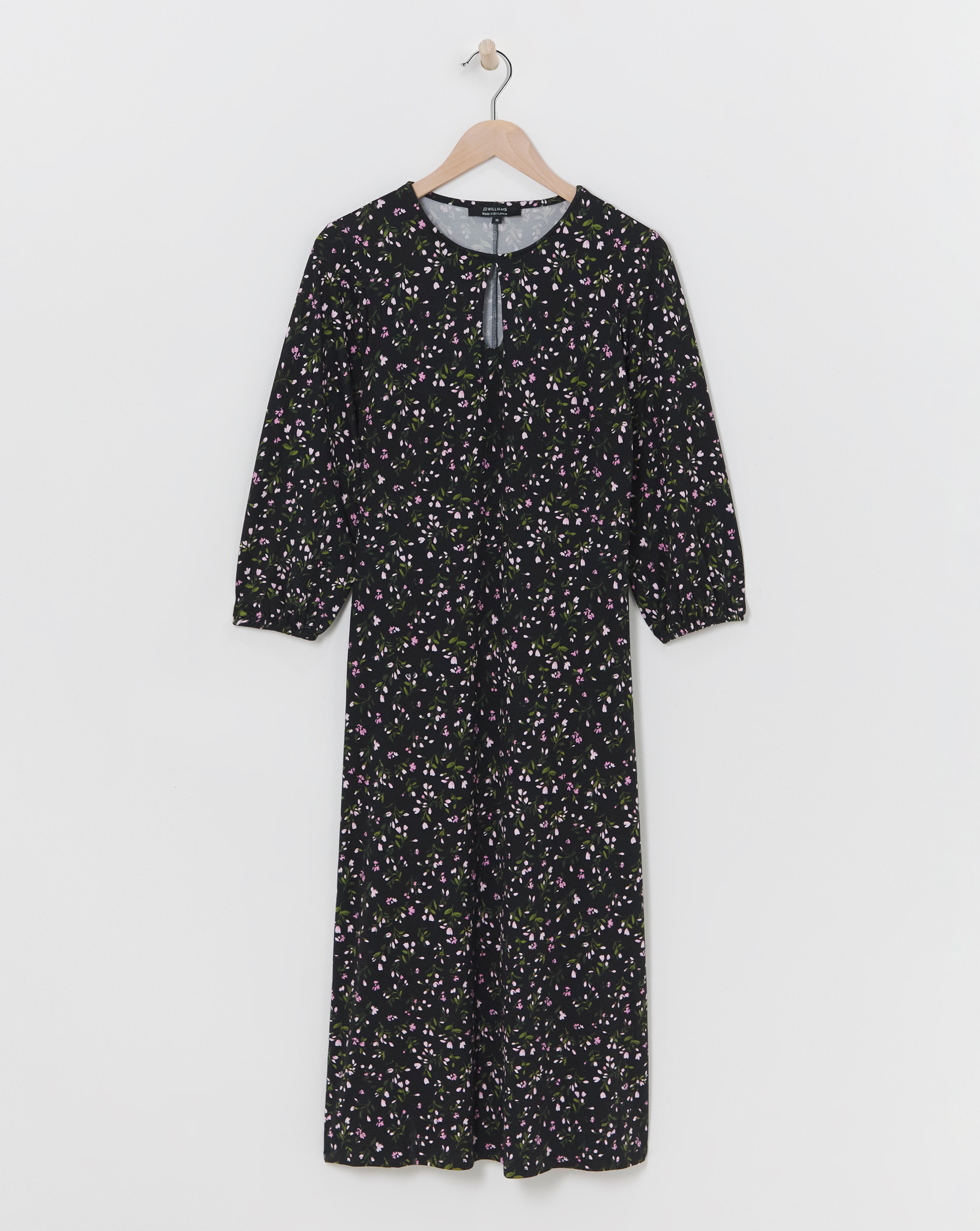 Soft Touch Midi Dress With Key Hole Neck
