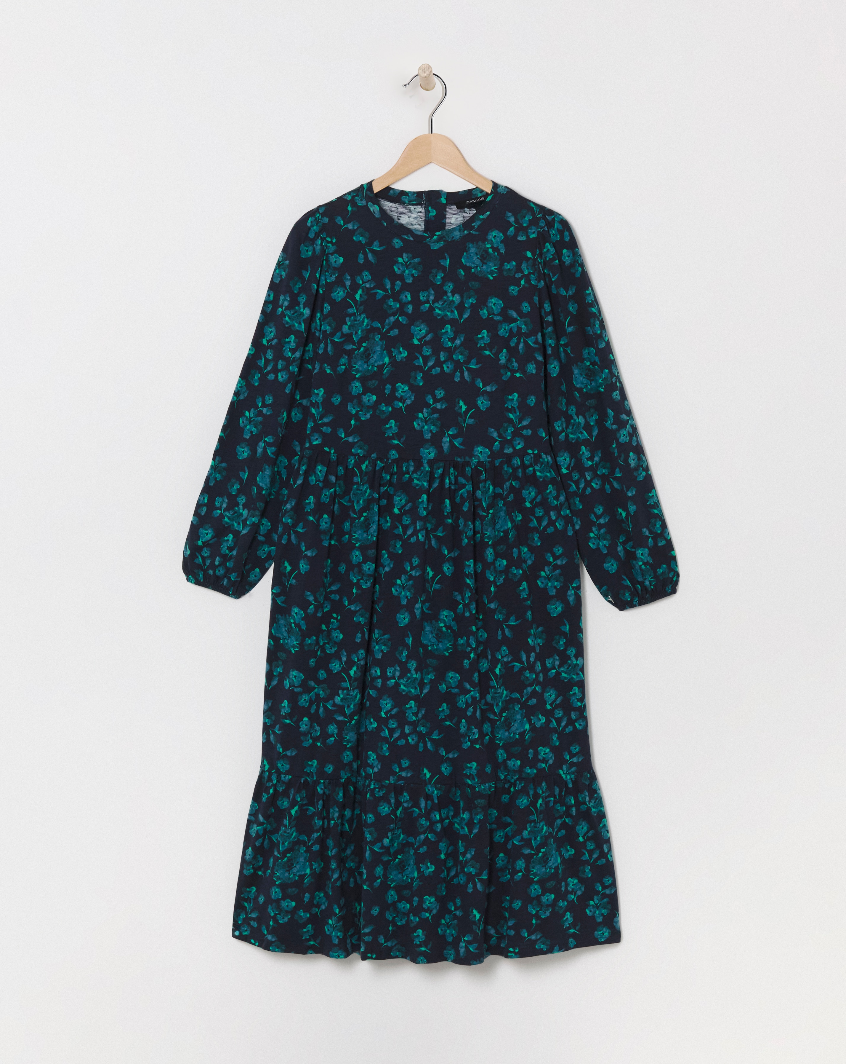 Jersey Slub Long Sleeve Smock Dress