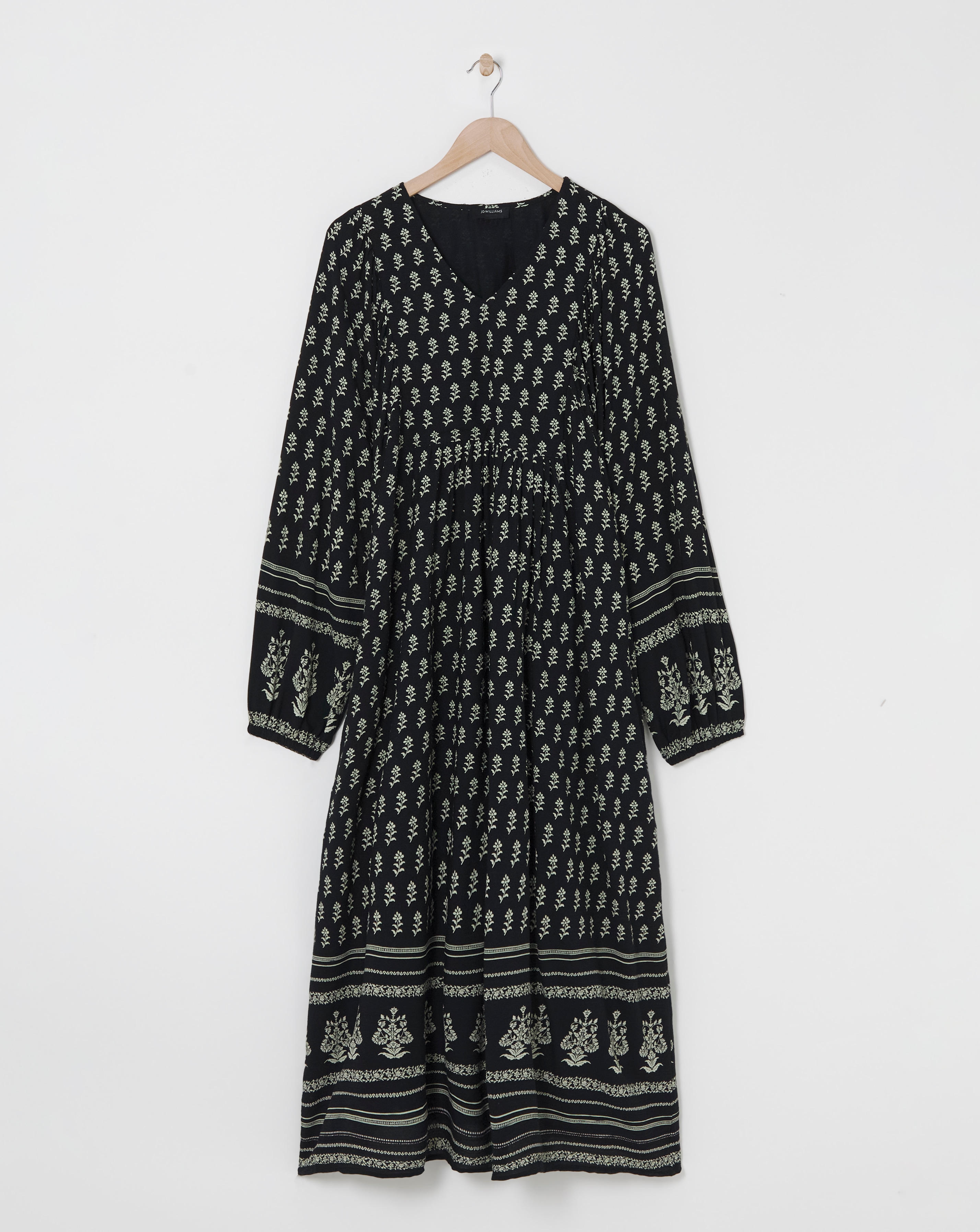 Border Print Batwing Smock Dress