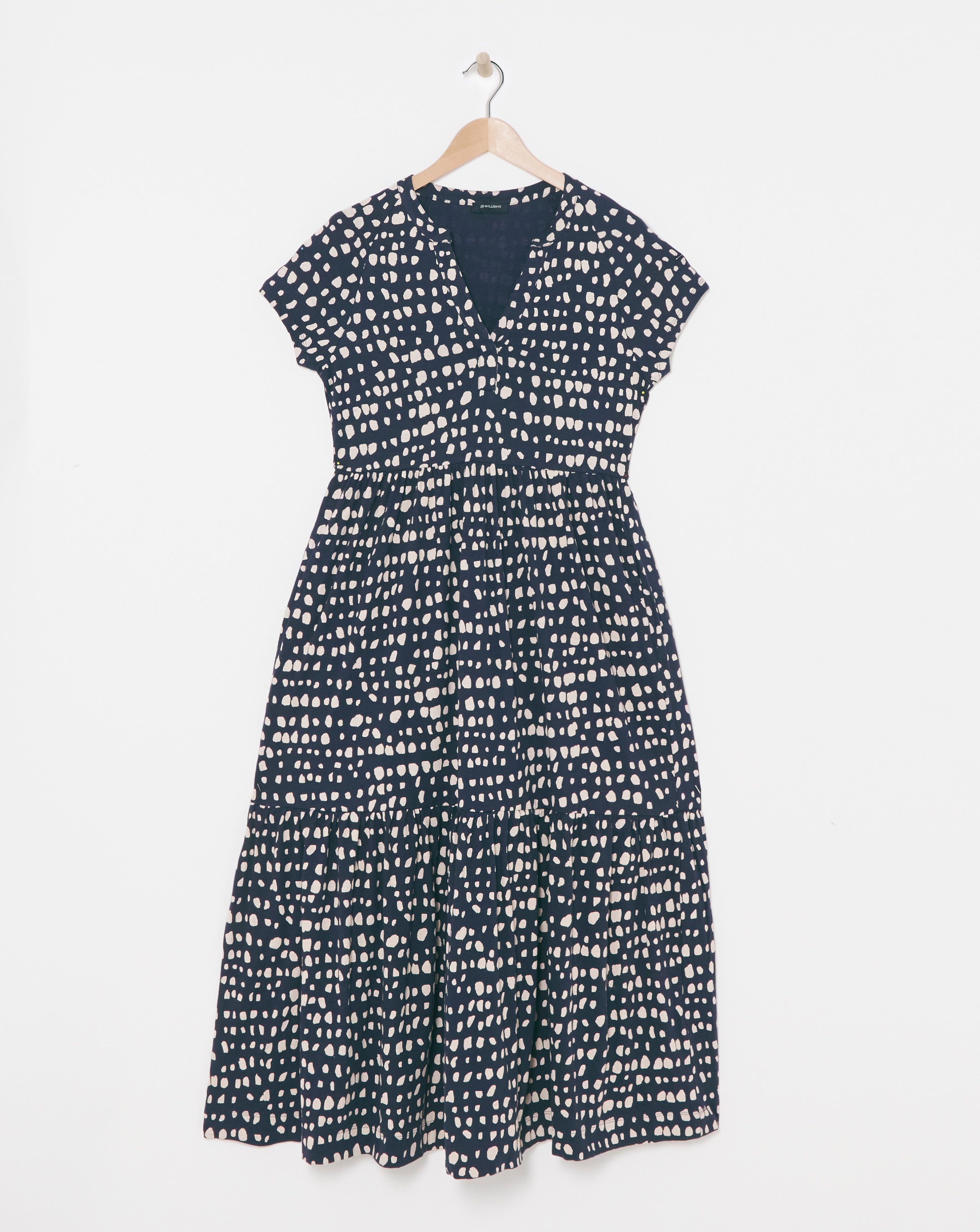 Notch Neck Jersey Smock Midaxi Dress