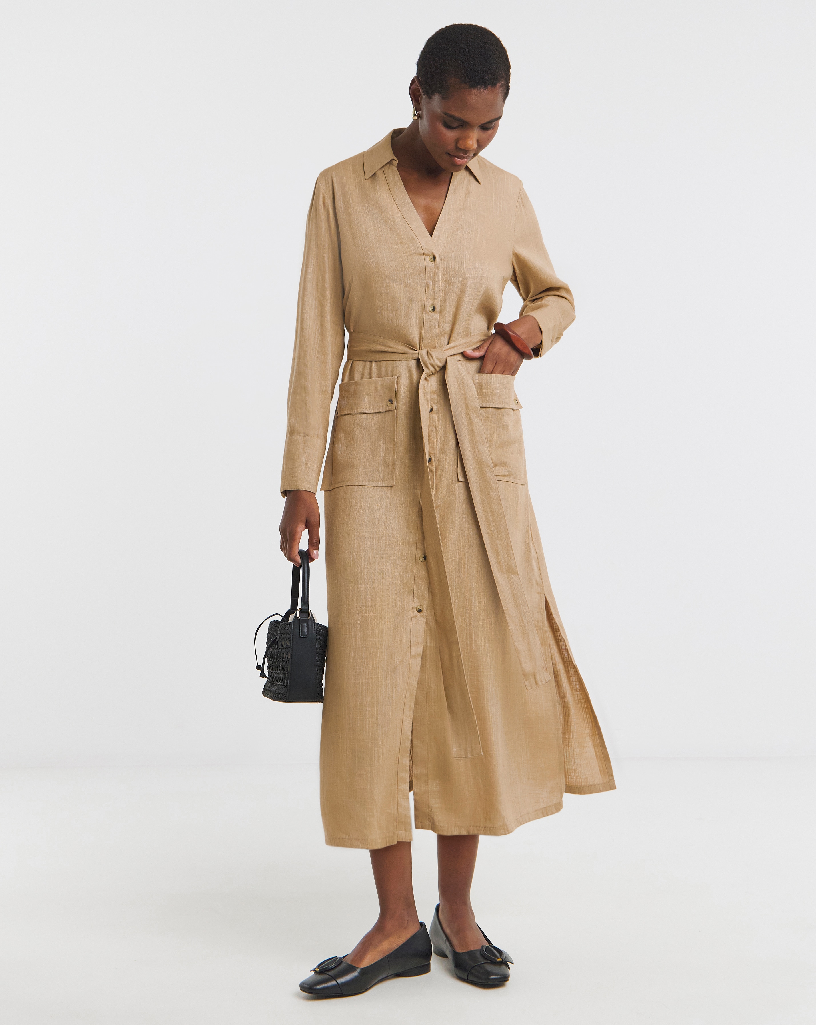 Utility Linen Dress