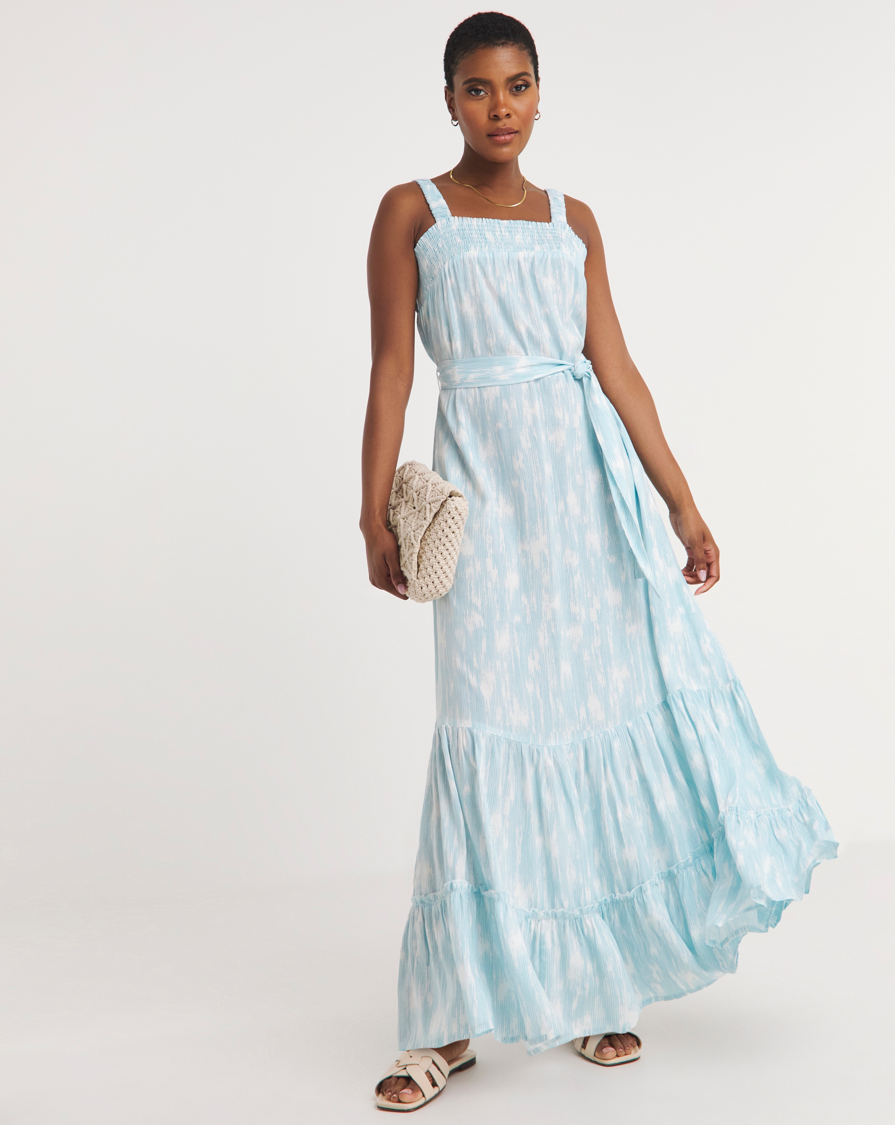 Printed Waist Apron Dress