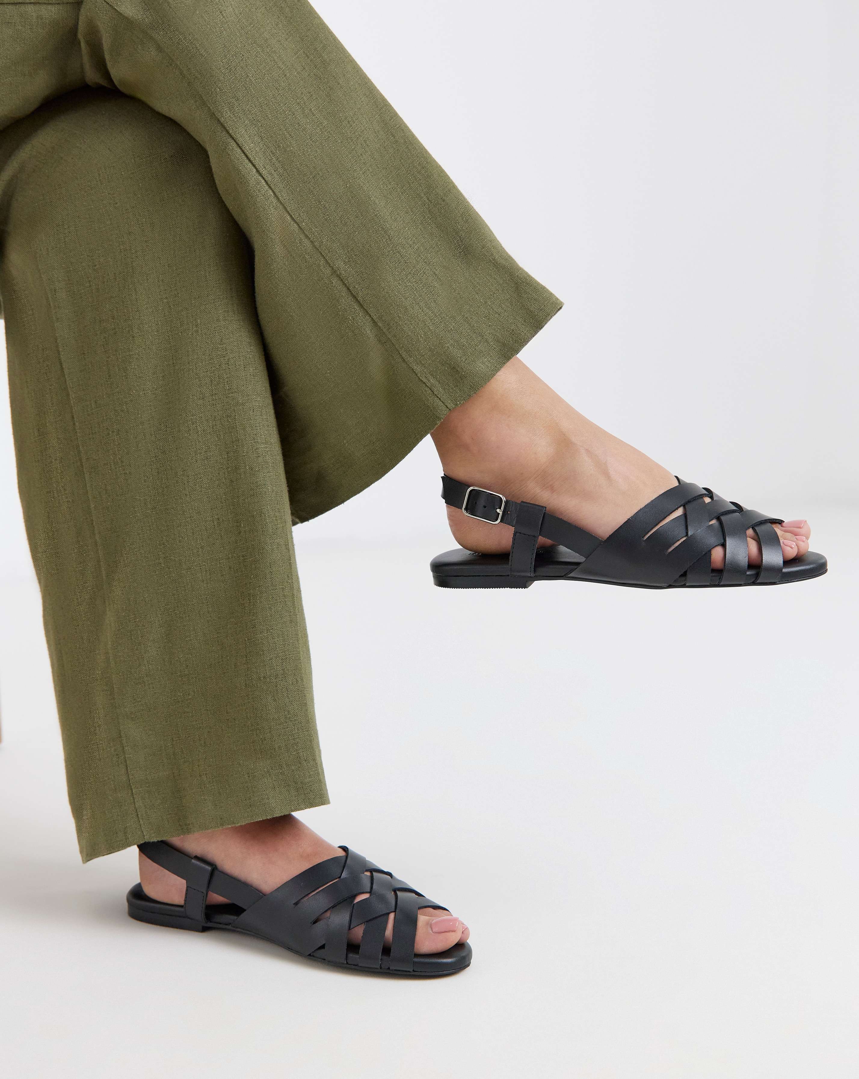 Woven Slingback Sandals Wide Fit