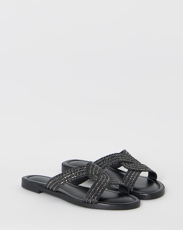 Dulce Woven Shimmer Twist Flat Sandals - Extra Wide Fit (EEE)