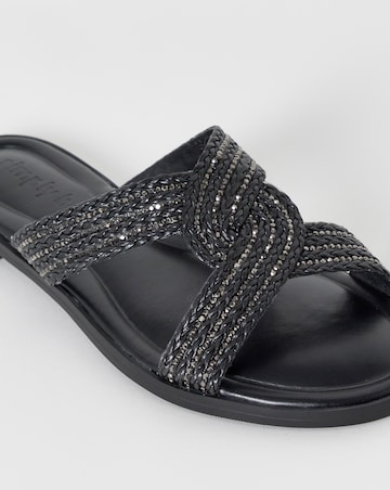 Dulce Woven Shimmer Twist Flat Sandals - Extra Wide Fit (EEE)