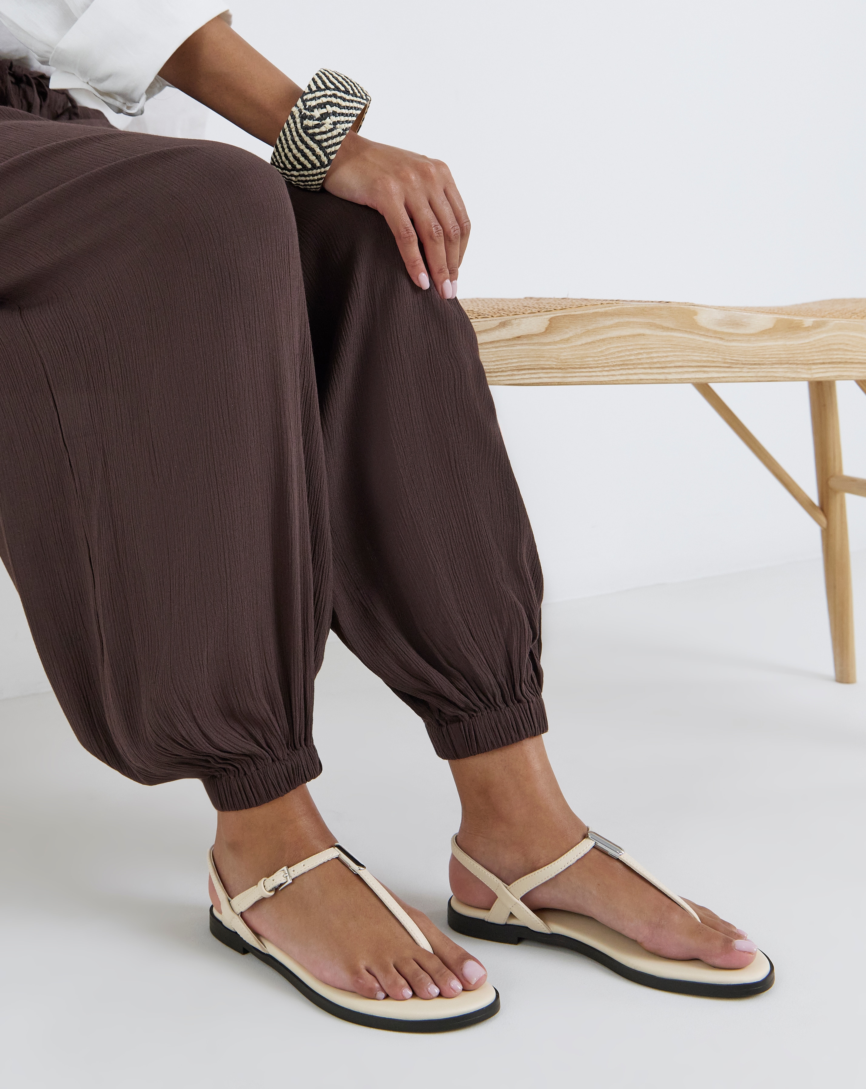 New In - T Bar Hardware Sandals Wide